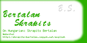 bertalan skrapits business card